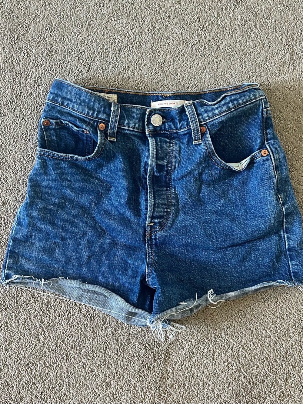 Levi's Ribcage Blue Denim Shorts 26